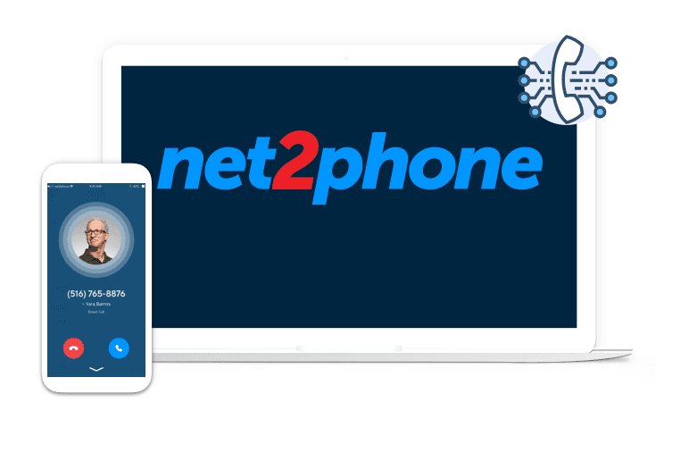 Chamada Net2Phone no computador e celular